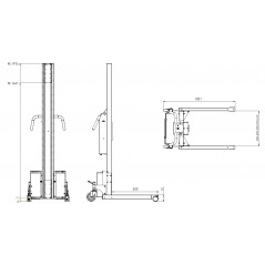 Wózek manipulacyjny 200 kg z widłami