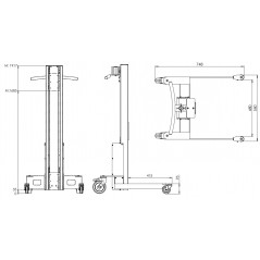 Wózek manipulacyjny 30 kg z trzpieniem rozprężnym